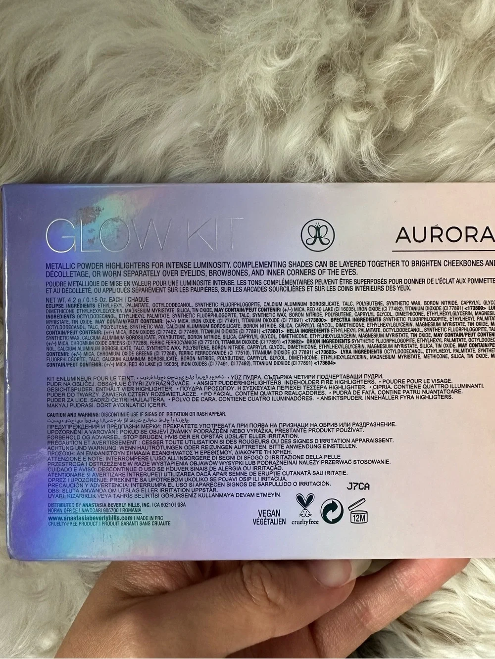 Rare ANASTASIA BEVERLY HILLS Aurora Glow Kit Metallic Powder Highlighter Palette